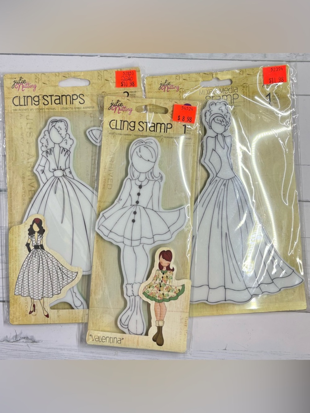 Cling Stamps - Valentina Girls Fashion Stamps, White